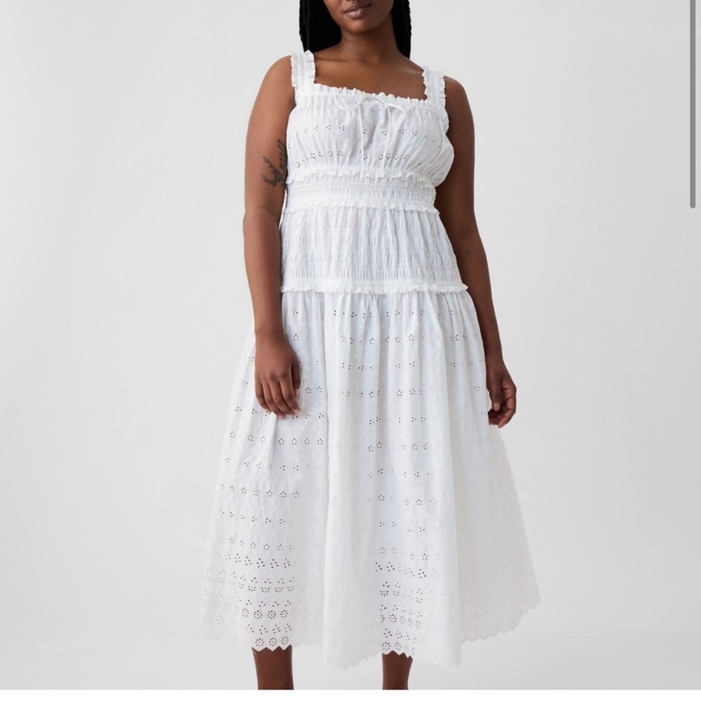 Gap x doen xl Elegant White Eyelet Dress nwt